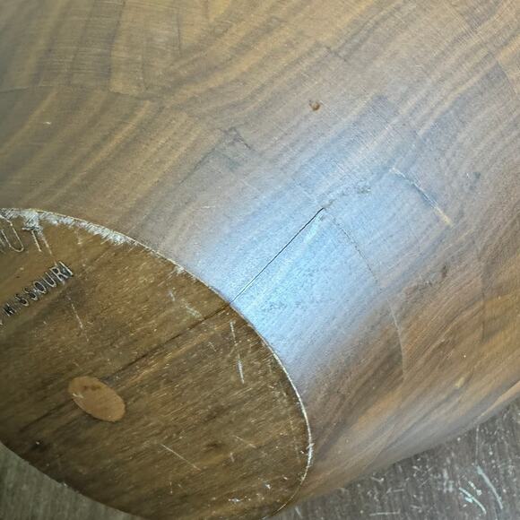 Vintage Solid Burl Walnut Serving Decorative Bowl Billings Missouri - Picture 8 of 10